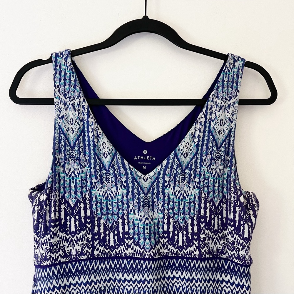 athleta | purple blue summer casual dress medium - Picture 3 of 5